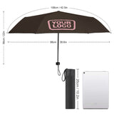 Custom Brown Light Pink Automatic Umbrella