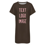 Custom Brown Light Pink Nachthemd
