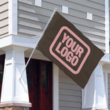Custom Brown Light Pink Flag