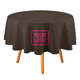 Custom Brown Pink Round Table Cloth