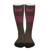 Custom Brown Pink Knee-High Sock