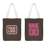 Custom Brown Pink Canvas Tote Bag