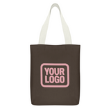Custom Brown Pink Canvas Tote Bag