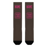 Custom Brown Pink Knee-High Sock