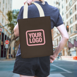 Custom Brown Pink Canvas Tote Bag