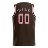 Custom Brown & Light Pink Colors Design Sports Basketball Jersey
