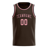 Custom Brown & Light Pink Colors Design Sports Basketball Jersey
