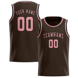 Custom Brown & Light Pink Colors Design Sports Basketball Jersey