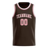 Custom Brown & Light Pink Colors Design Sports Basketball Jersey