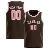 Custom Brown & Light Pink Colors Design Sports Basketball Jersey