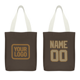 Custom Brown Light Khaki Canvas Tote Bag