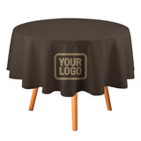 Custom Brown Light Khaki Round Table Cloth