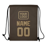 Custom Brown Light Khaki Drawstring Bag