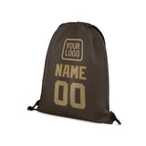 Custom Brown Light Khaki Drawstring Bag