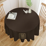 Custom Brown Light Khaki Round Table Cloth