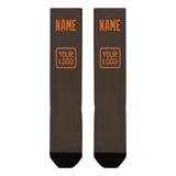 Custom Brown Orange Knee-High Sock