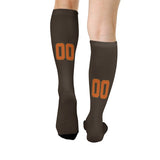 Custom Brown Orange Knee-High Sock