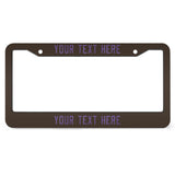 Custom Brown Light Purple License Plate Frame