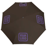 Custom Brown Light Purple Automatic Umbrella