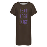 Custom Brown Light Purple Nachthemd