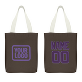 Custom Brown Purple Canvas Tote Bag