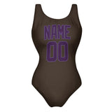Custom Brown Purple Swimsuit