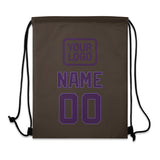 Custom Brown Purple Drawstring Bag