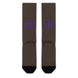 Custom Brown Purple Knee-High Sock