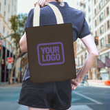 Custom Brown Purple Canvas Tote Bag