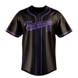Custom Brown & Light Purple Colors Design Sports Baseball Jersey