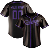 Custom Brown & Light Purple Colors Design Sports Baseball Jersey