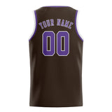Custom Brown & Light Purple Colors Design Sports Basketball Jersey