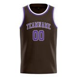 Custom Brown & Light Purple Colors Design Sports Basketball Jersey
