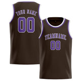 Custom Brown & Light Purple Colors Design Sports Basketball Jersey