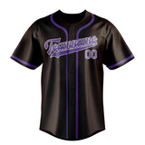 Custom Brown & Light Purple Colors Design Sports Baseball Jersey