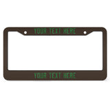 Custom Brown Emerald Green License Plate Frame