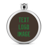 Custom Brown Emerald Green Hip Flask