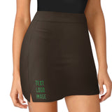 Custom Brown Emerald Green A-Line Skort
