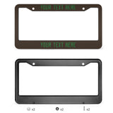 Custom Brown Emerald Green License Plate Frame