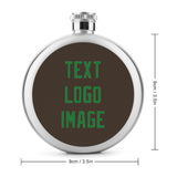 Custom Brown Emerald Green Hip Flask