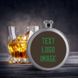 Custom Brown Emerald Green Hip Flask