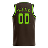 Custom Brown & Emerald Green Colors Design Sports Basketball Jersey