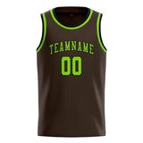 Custom Brown & Emerald Green Colors Design Sports Basketball Jersey