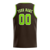 Custom Brown & Emerald Green Colors Design Sports Basketball Jersey