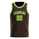 Custom Brown & Emerald Green Colors Design Sports Basketball Jersey