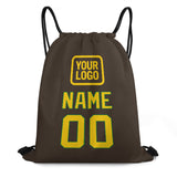 Custom Brown Gold Drawstring Bag