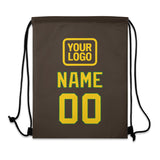 Custom Brown Gold Drawstring Bag