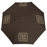 Custom Brown Light Khaki Automatic Umbrella
