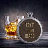 Custom Brown Light Khaki Hip Flask