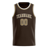Custom Brown & Light Khaki Colors Design Sports Basketball Jersey